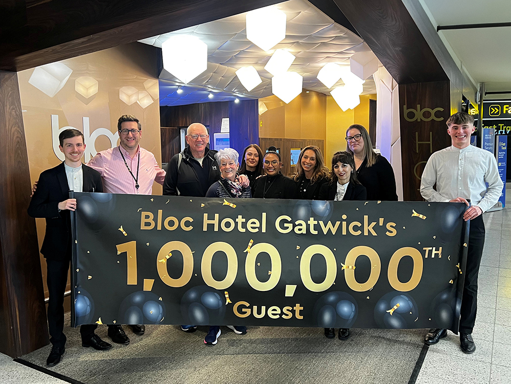 Bloc Hotel Gatwick welcomes its 1,000,000th guest